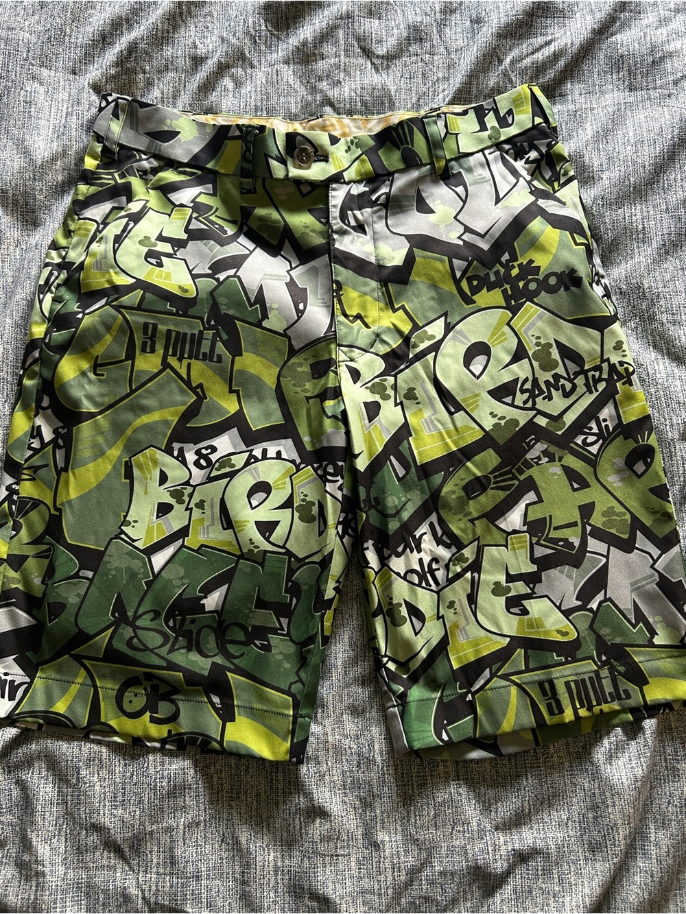 Loudmouth Men's Green Graffiti Print Shorts